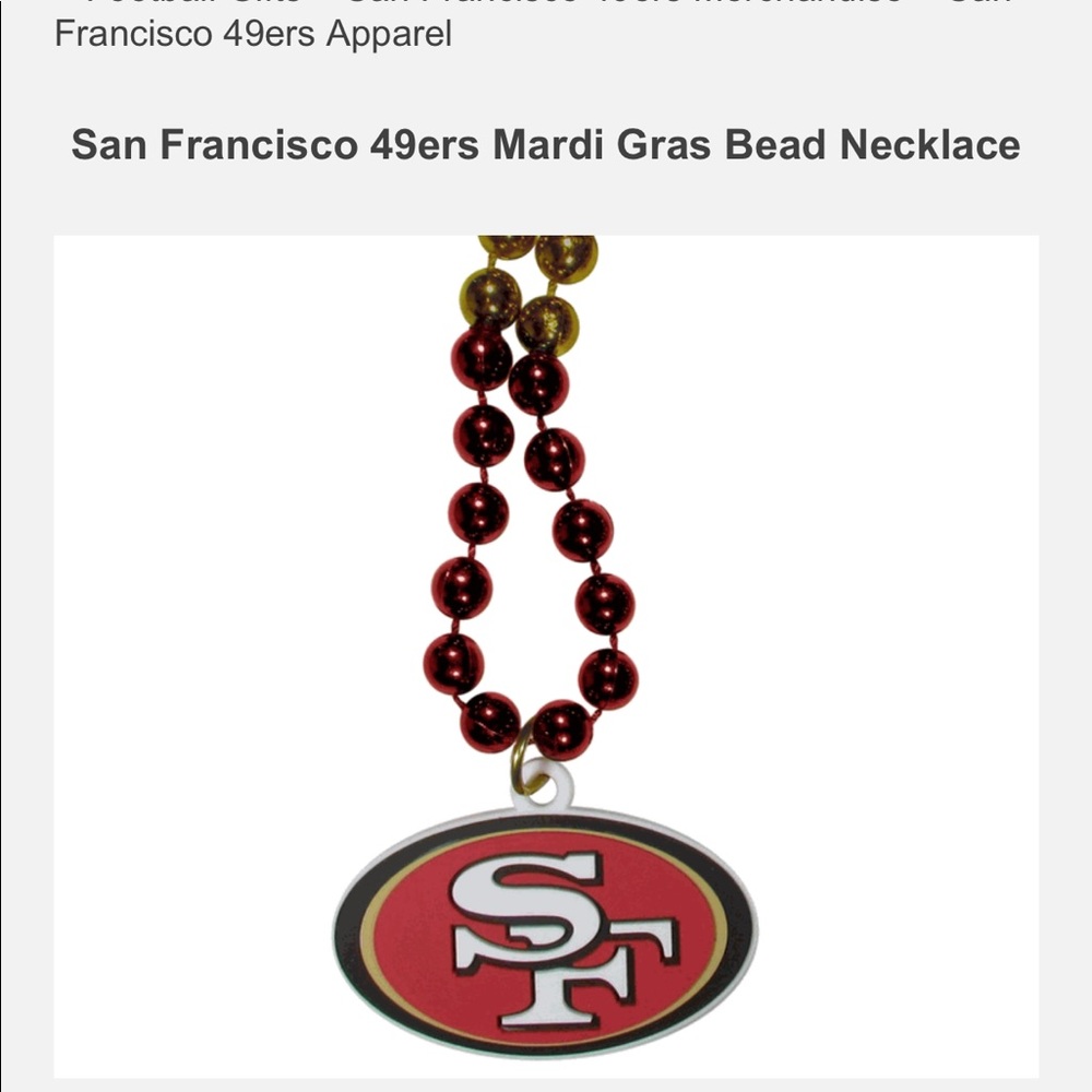 49ers Mardi Gras Beads / Necklace
